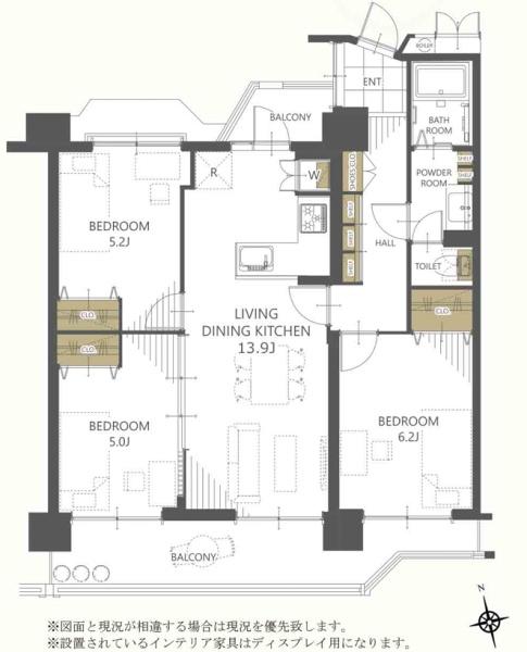 陵南住宅1号棟 間取図・土地図