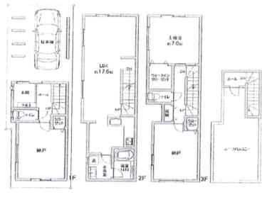 大阪市平野区流町2丁目　B号地　新築戸建 間取図・土地図