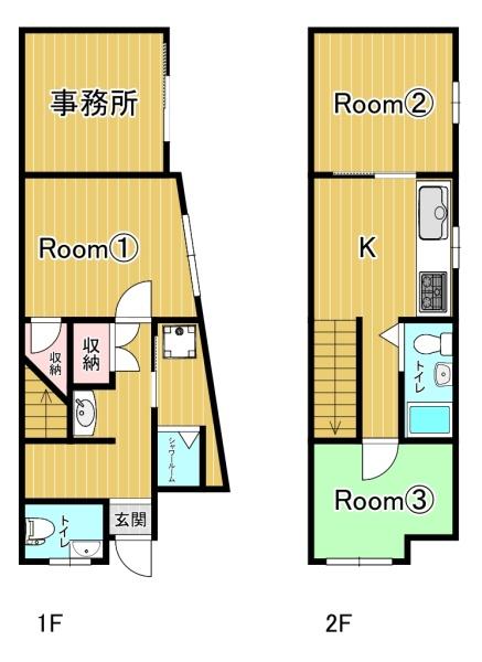大阪市此花区西九条4丁目　中古戸建 間取図・土地図