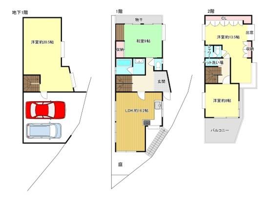 京都市東山区清水3丁目　中古戸建 間取図・土地図