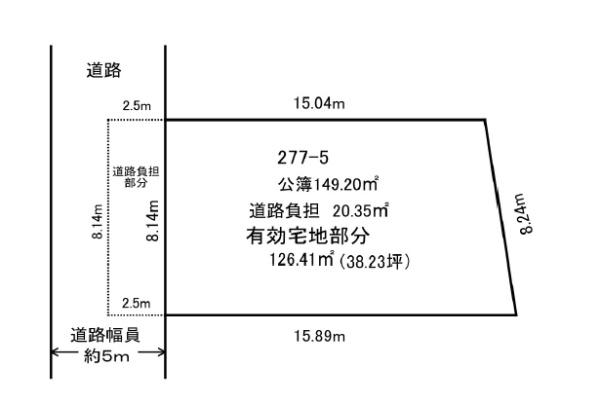 京都市左京区岩倉三宅町　古家付売土地 間取図・土地図