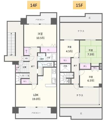 南港コープうしお22号棟 間取図・土地図