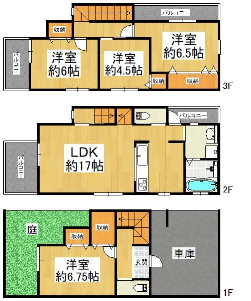 大阪市西成区南津守4丁目　中古戸建 間取図・土地図