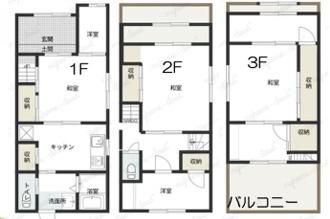 大阪市大正区平尾5丁目　中古戸建 間取図・土地図