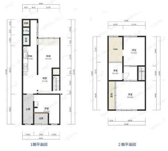 京都市中京区聚楽廻松下町　中古戸建 間取図・土地図