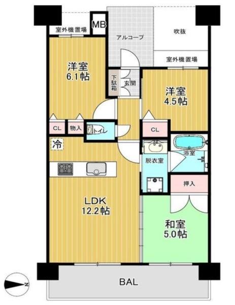 ルイシャトレ平野喜連2番館 間取図・土地図