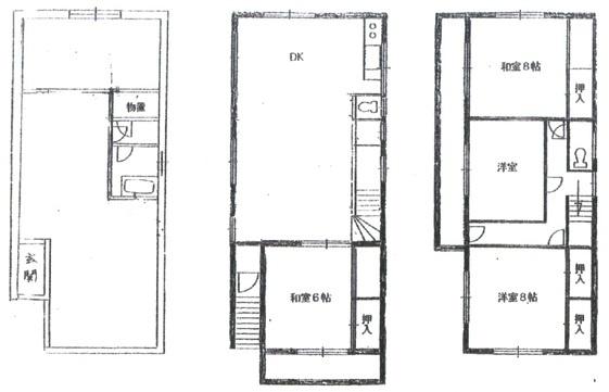 大阪市住之江区粉浜3丁目　中古戸建 間取図・土地図