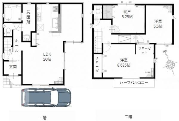 堺市堺区山本町5丁　中古戸建 間取図・土地図
