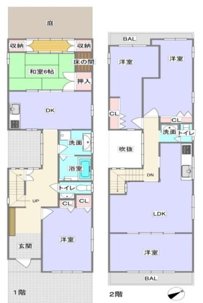 大阪市住之江区安立3丁目　中古戸建 間取図・土地図