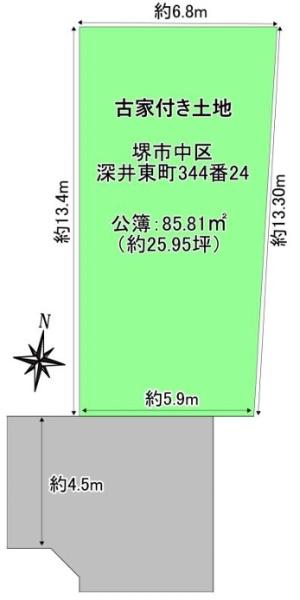 堺市中区深井東町　売土地 間取図・土地図