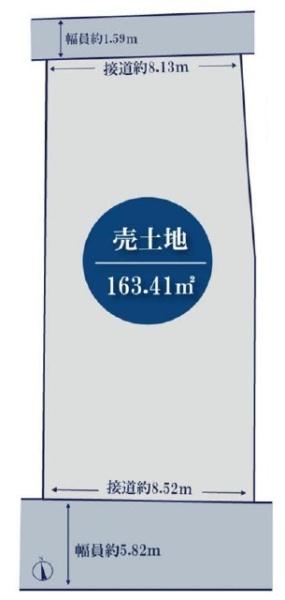 京都市中京区西ノ京北円町　建築条件無売土地 間取図・土地図