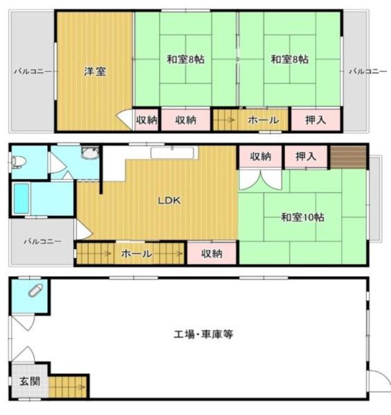 大阪市生野区巽北1丁目　中古戸建 間取図・土地図