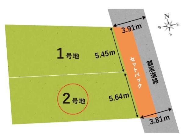 京都市右京区太秦朱雀町　2号地　建築条件無売土地 間取図・土地図