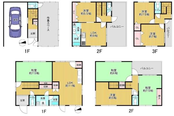 大阪市生野区巽南4丁目 中古戸建 間取図・土地図
