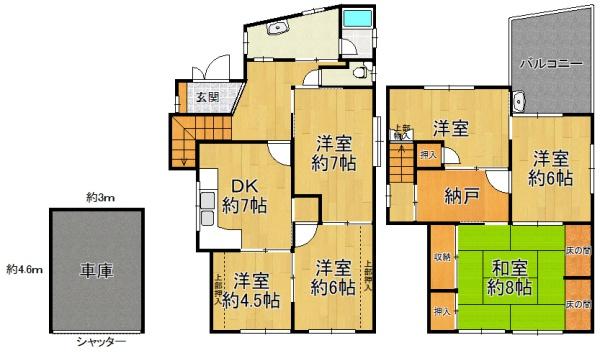神戸市長田区大谷町2丁目　中古戸建 間取図・土地図
