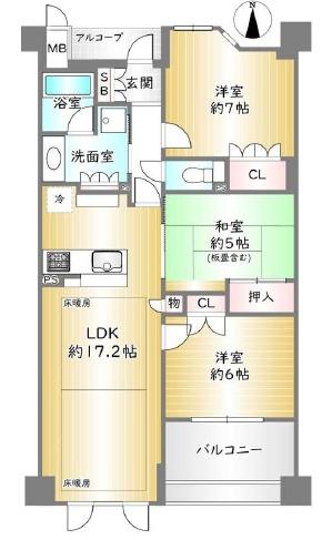 ローレルコート京都北野 間取図・土地図