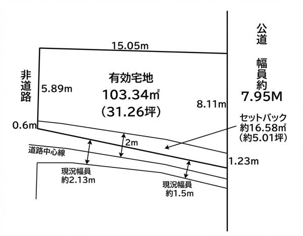 京都市左京区一乗寺里ノ前町　建築条件無売土地 間取図・土地図