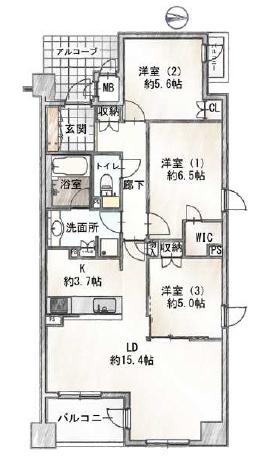ローレルコート京都御所東 間取図・土地図