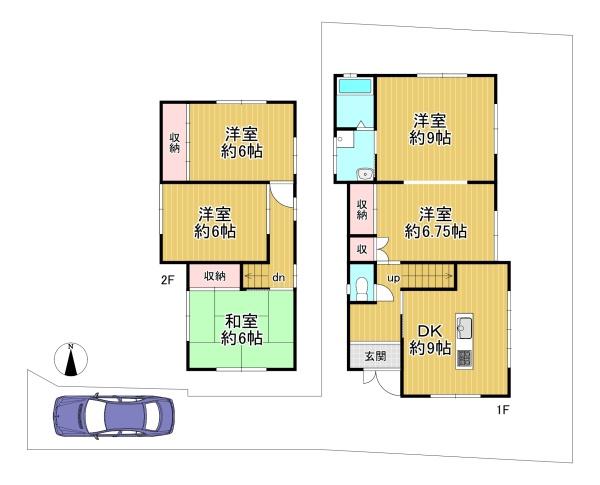 京都市左京区岩倉三宅町　中古戸建 間取図・土地図