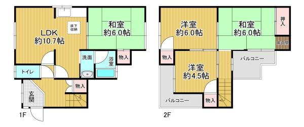 河内長野市木戸3丁目　中古戸建 間取図・土地図