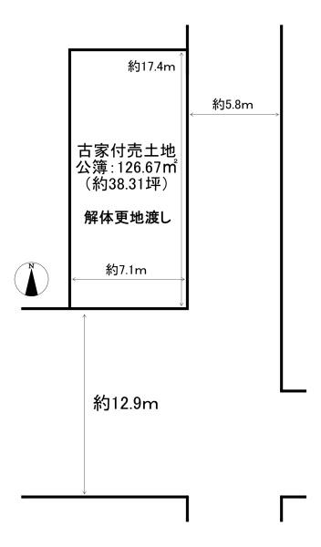 京都市下京区高槻町　建築条件無売土地 間取図・土地図