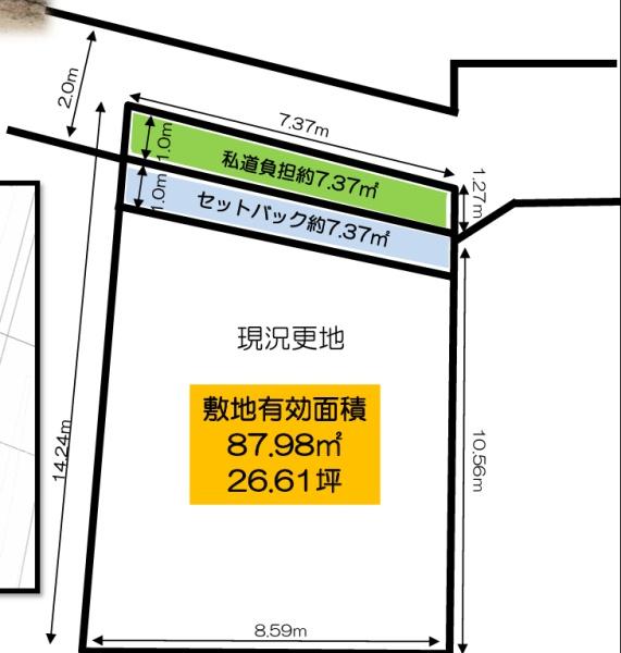 堺市西区浜寺公園町1丁　売土地 間取図・土地図