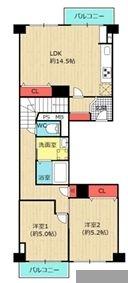 天保山第五コーポ1号棟 間取図・土地図