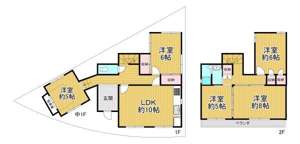 羽曳野市はびきの4丁目　中古戸建 間取図・土地図