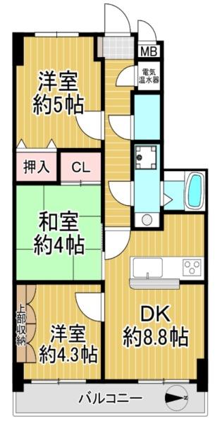 パインコート松屋町 間取図・土地図