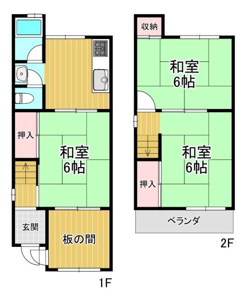 大阪市平野区平野東1丁目　中古戸建 間取図・土地図