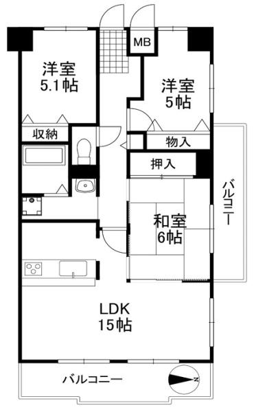 エクセランス大野芝 間取図・土地図