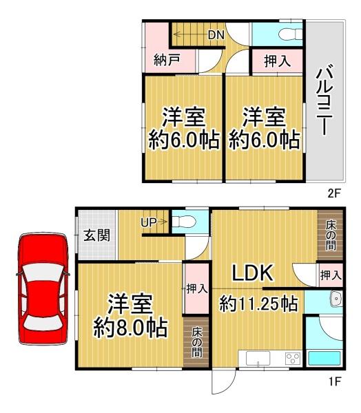 松原市天美東4丁目　中古戸建 間取図・土地図