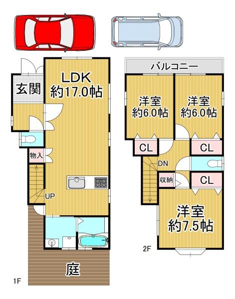 和泉市和田町　中古戸建 間取図・土地図