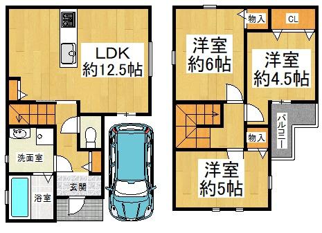 高石市取石4丁目　中古戸建 間取図・土地図