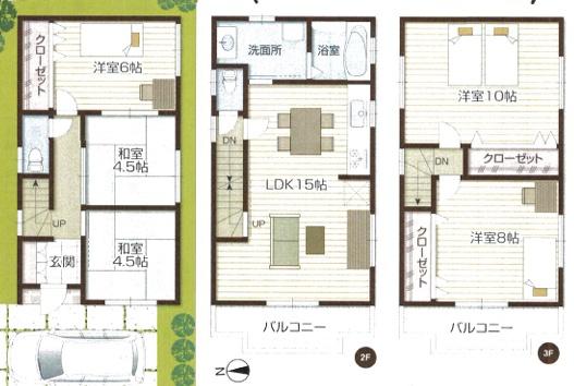 大阪市鶴見区諸口1丁目　中古戸建 間取図・土地図