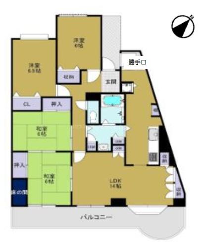シティコーポ朝潮　1期 間取図・土地図