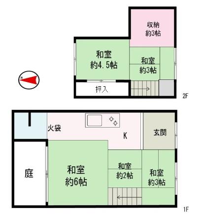 京都市中京区西ノ京池ノ内町　中古戸建 間取図・土地図
