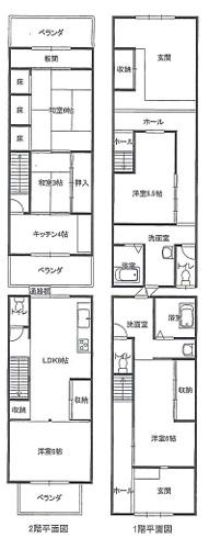 大阪市淀川区十三東4丁目　中古テラスハスス 間取図・土地図