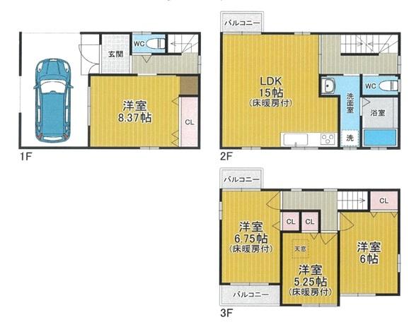 大阪市東淀川区豊里4丁目　中古戸建 間取図・土地図