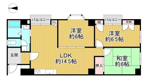 西陣グランドハイツ 間取図・土地図