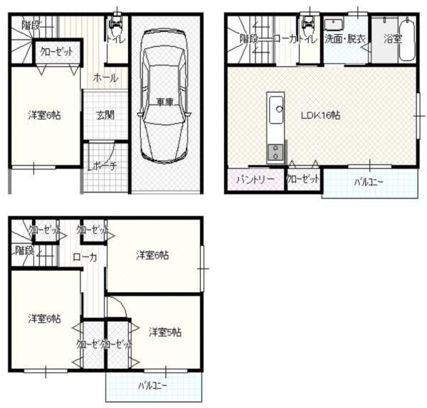 大阪市住之江区西加賀屋3丁目　新築戸建 間取図・土地図