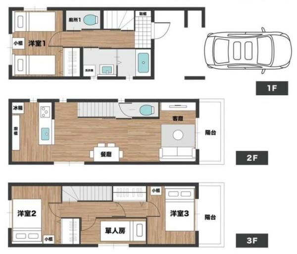 大阪市西成区天下茶屋東1丁目　中古戸建 間取図・土地図