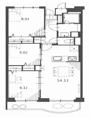 ハイツ白川 間取図・土地図