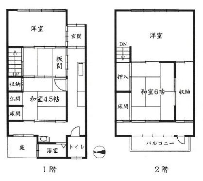 京都市東山区星野町　中古戸建 間取図・土地図