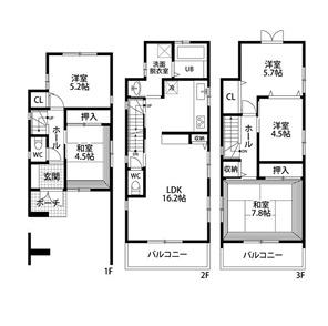 大阪市都島区大東町2丁目　中古戸建 間取図・土地図