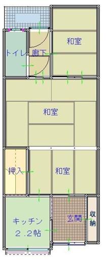 大阪市福島区海老江3丁目　連棟住宅 間取図・土地図