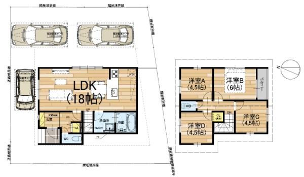 京都市北区上賀茂本山　10号地　新築戸建て 間取図・土地図
