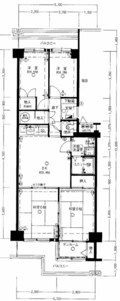 エバーグリーンポートタウン12号棟 間取図・土地図