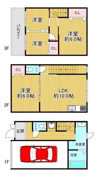 大阪市淀川区加島1丁目　中古戸建 間取図・土地図
