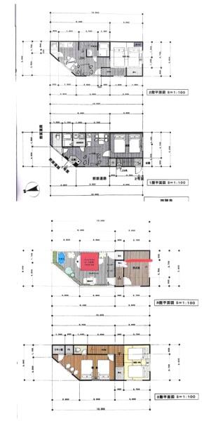 大阪市天王寺区国分町　中古戸建 間取図・土地図
